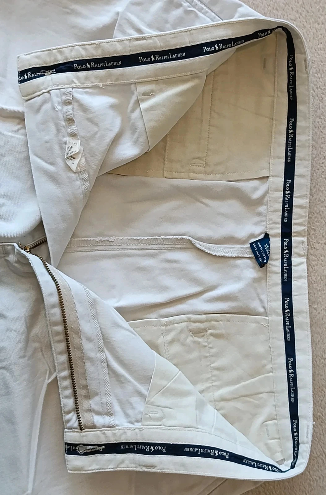 Short Vintage Polo Ralph Lauren Chino blanco roto Talla 33 – photo 8